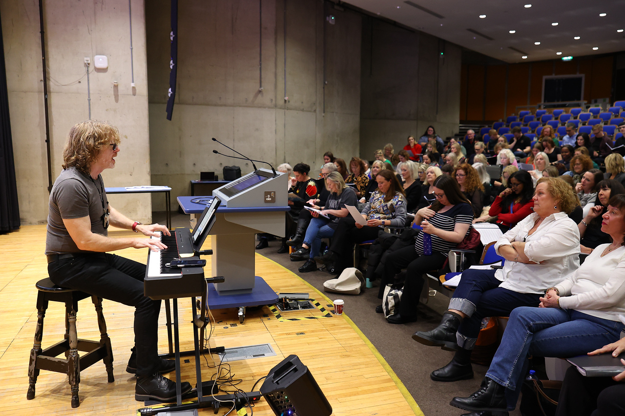 Richard Swan leading a choir workshop at Trinity