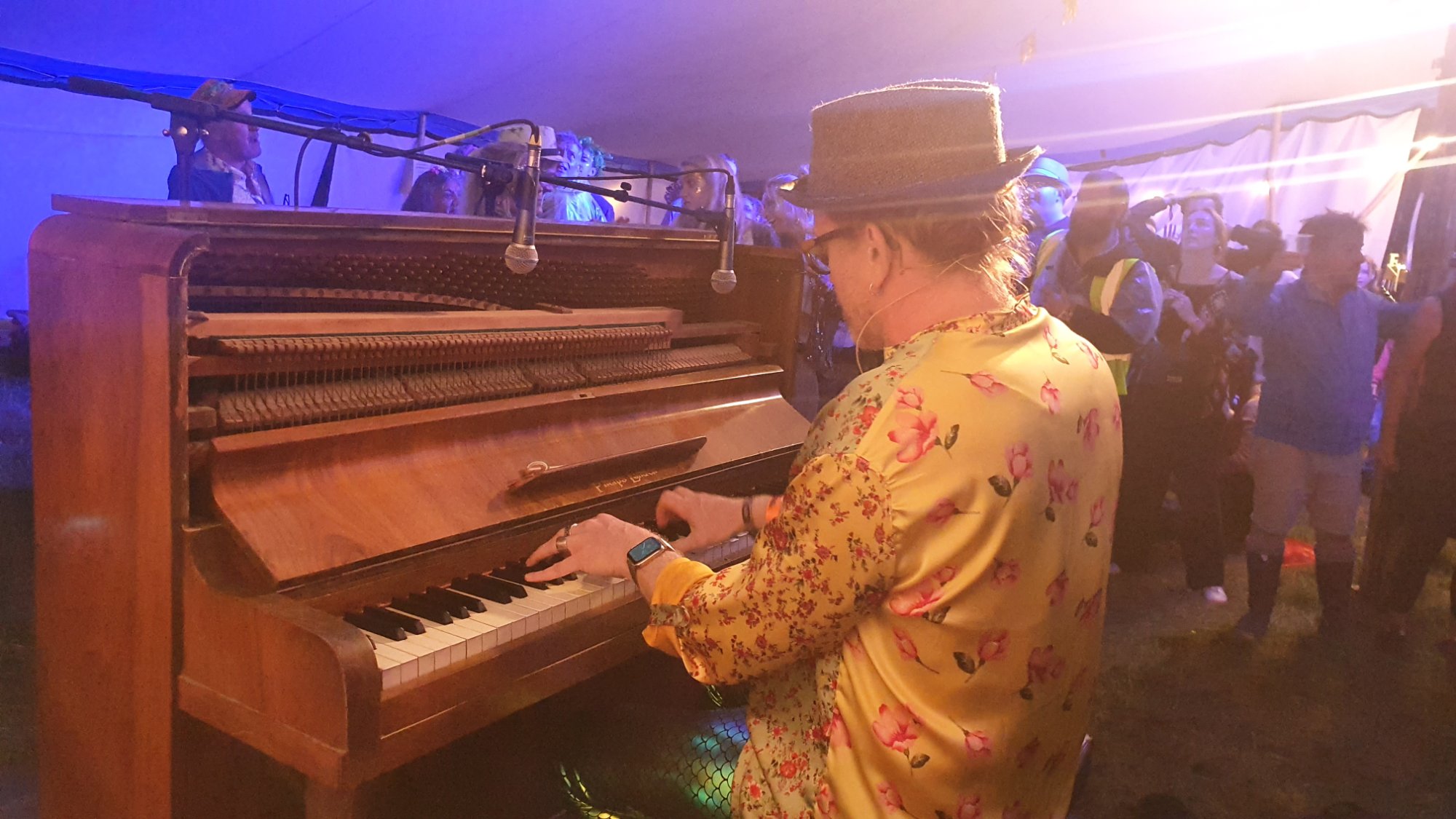 Richard Swan playing piano at Wilderness Festival